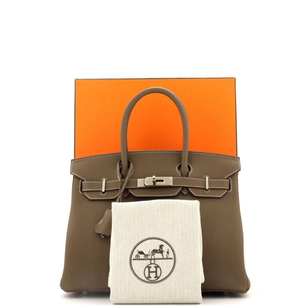 Hermes Birkin Handbag Grey Maurice with Palladium Hardware 30 Gray - Picture 2 of 8